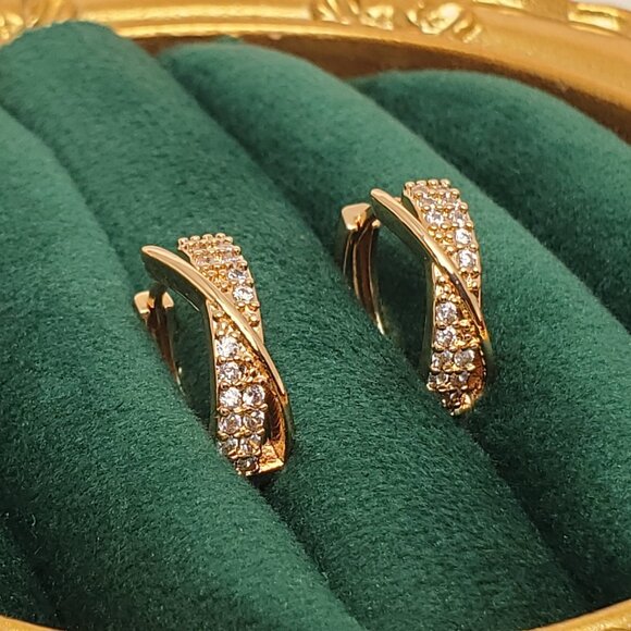 14K Gold Womens Small 1ct Diamond Hoop Earrings Ladies NEW 14 K Silver Jewelry